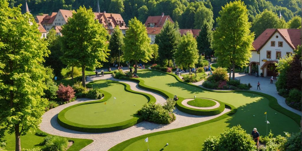 Minigolfplatz in Heidelberg mit Spielern